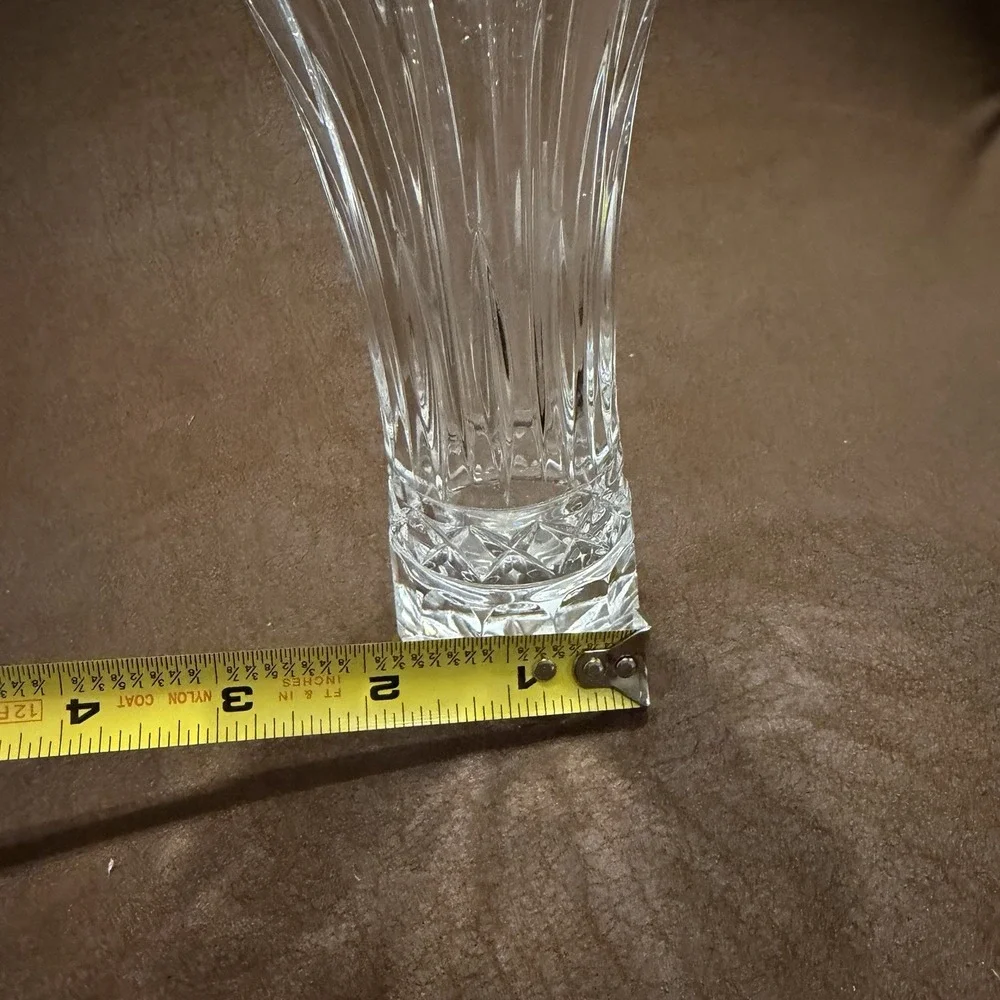 Vintage Lead Crystal Trumpet Bud Vase 7